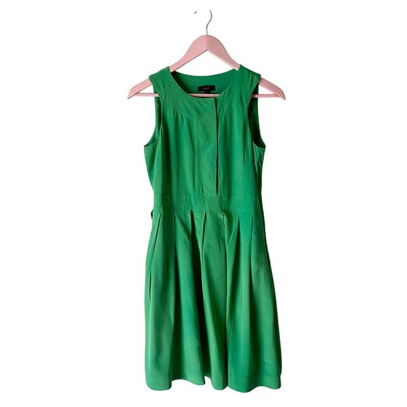 J. Crew Green Silk Dress - Picture 1 of 5